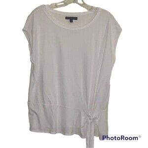 Banana Republic Factory - Ladies SS Top White, Tie at Bottom, Size Large